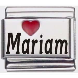  Mariam Red Heart Laser Name Italian Charm Link Jewelry