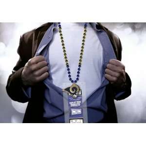  St Louis Rams Mardi Gras Beads Lanyard with Medallion and 