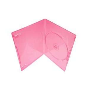  100 SLIM Clear Red Color Single DVD Cases 7MM Electronics