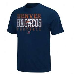 Denver Broncos Posted Victory T Shirt (Navy):  Sports 