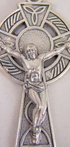 Celtic Style Irish Silver Crucifix Christ Jesus Medal  