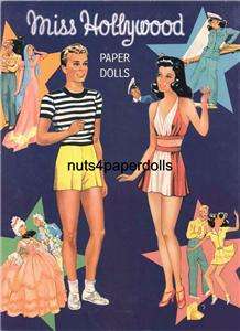 VINTAGE MISS HOLLYWOOD PAPER DOLLS LAZER REPRO ORG SIZE  