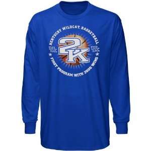 Kentucky Wildcats Royal Blue Basketball 2,000 Wins Long Sleeve T shirt 