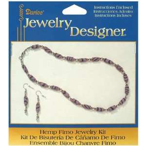  Hemp Fimo Jewelry Kit   1Set/Black/Purple Arts, Crafts 