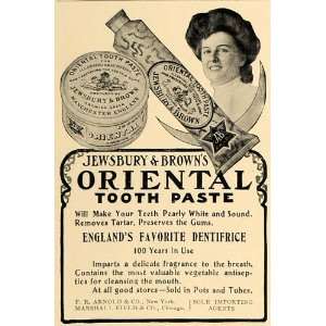 1906 Ad Jewsbury Brown Oriental Tooth Paste Tube   Original Print Ad