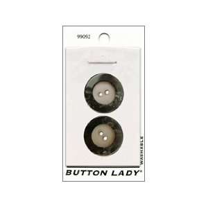  JHB Button Lady Buttons Black Marble 7/8 2pc (6 Pack) Pet 