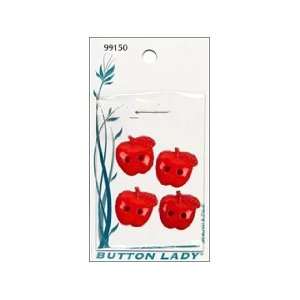  JHB Button Lady Buttons Red Apple 3/4 4 pc (6 Pack) Pet 