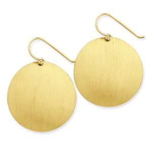  14k Gold Satin Circle Disc Earrings Jewelry