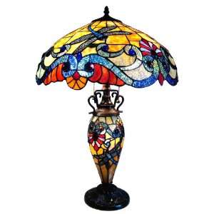  Delightful Double lit Dragonfly Tiffany StyleTable Lamp 