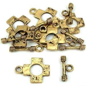 Cross Toggle Clasp Antique Gold Plated 22mm Approx 7:  Home 