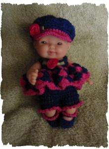 Crochet PATTERN for 5 Berenguer Little Lady Summer Set  