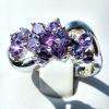 4c Lavender Ice CZ Waterfall Cluster Bypass Ring s 5  