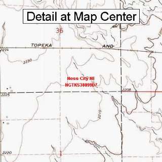   Topographic Quadrangle Map   Ness City NE, Kansas (Folded/Waterproof