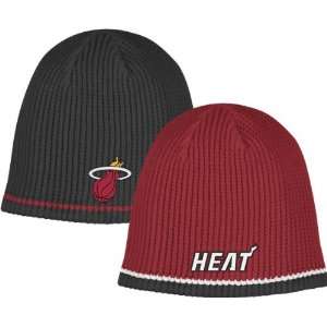  Miami Heat Embroidered Ribbed Reversible Knit Hat Sports 