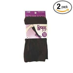  (2 Pair) Leggs Trouser Socks Brown Size 5   9 Nylon 92% 