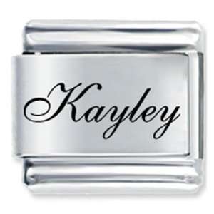   Script Font Name Kayley Gift Laser Italian Charm: Pugster: Jewelry