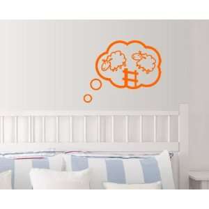  Orange Counting Sheep Dreaming Wall Decal: Home & Kitchen
