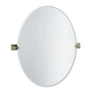 Meridian Large Oval Bathroom Mirror   Satin Nickel: Home 