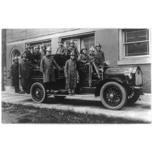   Men of Crystal Lake Fire Department,c1914,fire engine: Home & Kitchen