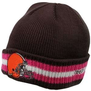 Reebok Cleveland Browns Breast Cancer Awareness Sideline Cuffed Knit 