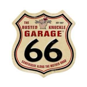  Busted Knuckle Garage Shop Route 66 Vintage Metal Sign 