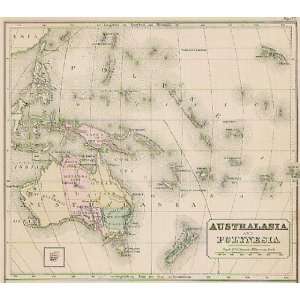   Mitchell 1886 Antique Map of Australasia & Polynesia
