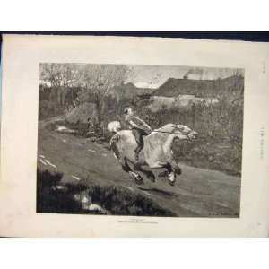   Calderon Horse Galloping Boy Fine Art 1890 Print