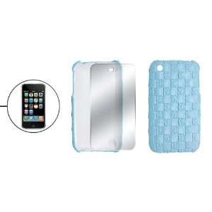  Gino Blue Plastic Checker Case Hard Back Shell for iPhone 