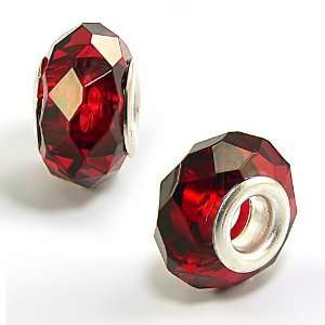  Deep Ruby Red Olympia Bead Charm   Compatible with Pandora 