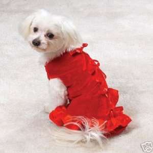  Red Velvet Dog Party Dress Medium