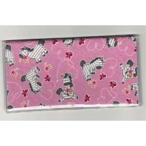  Checkbook Cover Cute Zebra Flowers Pink: Everything Else