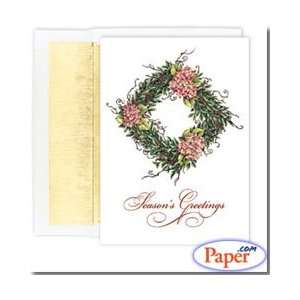  Masterpiece Holiday Cards   Square Wreath   (1 box 