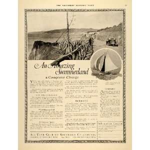  1922 Ad California Tourism Chamber Commerce Sailboat 