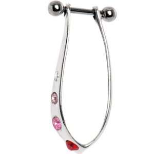   Silver 925 Fading Pinks Zirconia Left Cartilage Ear Piercing: Jewelry