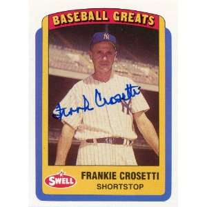    Frankie Crosetti Autographed 1990 Swell Card