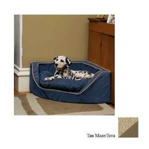   : Snoozer Luxury Corner Pet Bed, Medium, Tan Maze/Java: Pet Supplies
