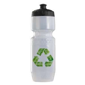   Trek Water Bottle Clear Blk Recycle Symbol in Leaves 