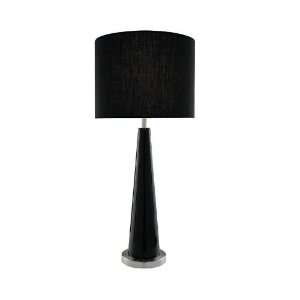   /BLK Rekha Table Lamp, Black Ceramic Base with Black Fabric Shade
