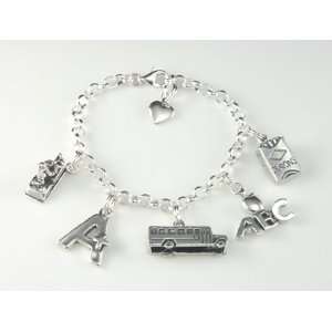  Silver First Day of School Charm Bracelet 6 Everything 