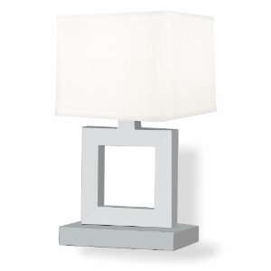 Modern Style Square Metal Table Lamp With Fabric Lamp Shade And Metal 
