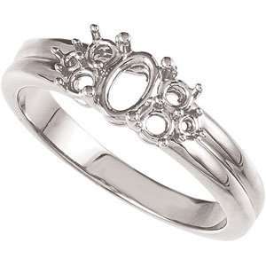  71509 14K White Gold 4 Stone Polished Rings For Mother 
