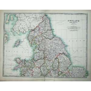    Johnston Atlas 1905 Map England Wales Isle Man York