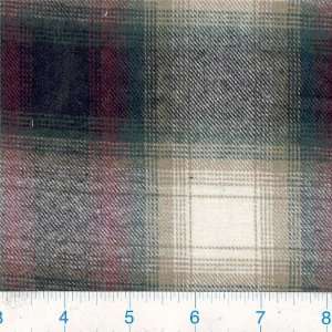  60 Wide Flannel Plaid Teal/plum Fabric By The Yard: Arts 