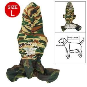  Como Pet Dog Costume Sz L Camouflage Four legged Jumpsuit 