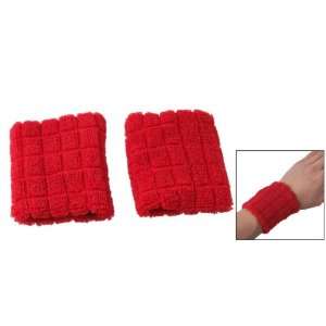  Como Red Cotton Elastic Wrist Band Support Protector 2pcs 