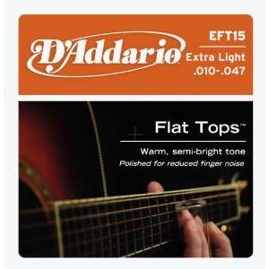 DAddario EFT15 Flat Top PB Extra Light Acoustic Guitar 