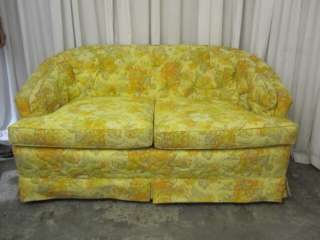 Vintage Retro Love Seat Great Condition Yellow Floral  