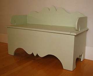 COTTAGE Harrys BLANKET TOY CHEST BENCH Solid Wood Distressed Paints 