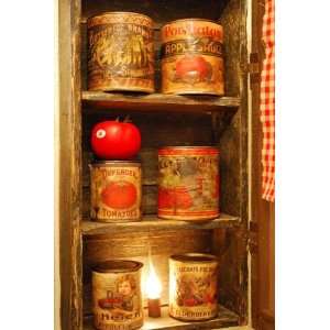  Antique Old Pantry Cupboard Food Can 