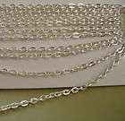 10ft  Spool Silver Plated Flat Cable Chain 2x2.8mm.